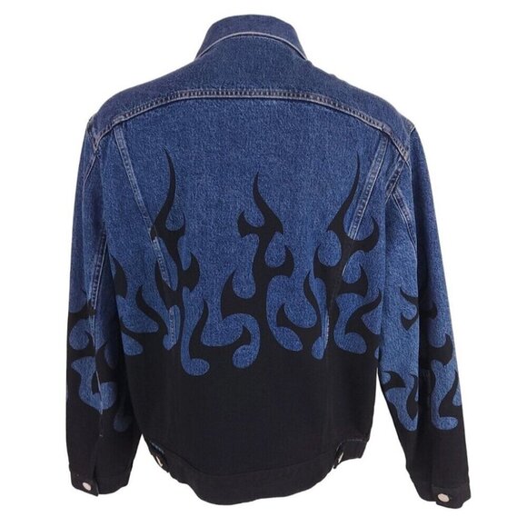 VETEMENTS Denim Black Fire Jacket Size L Mens Unisex Blue $2290 - Picture 10 of 16